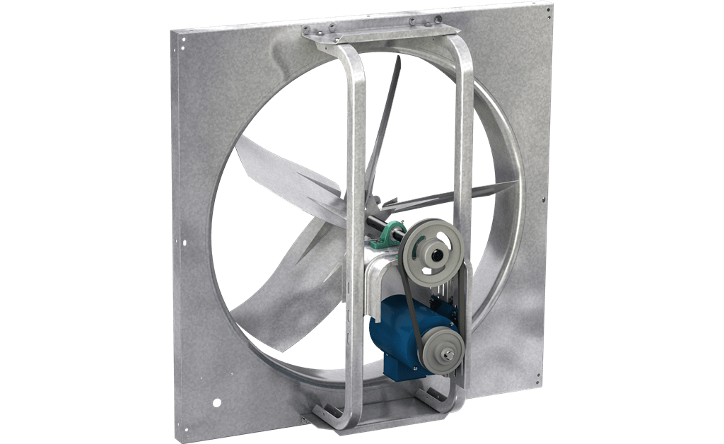 Picture of Sidewall Propeller Exhaust Fan, Model SBE-2L36, Belt Drive, 1 1/2HP, 208-230/460V, 3Ph, Motor & Drives Unassembled, 13802-17310 CFM